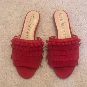 Sole Society fringe sliders